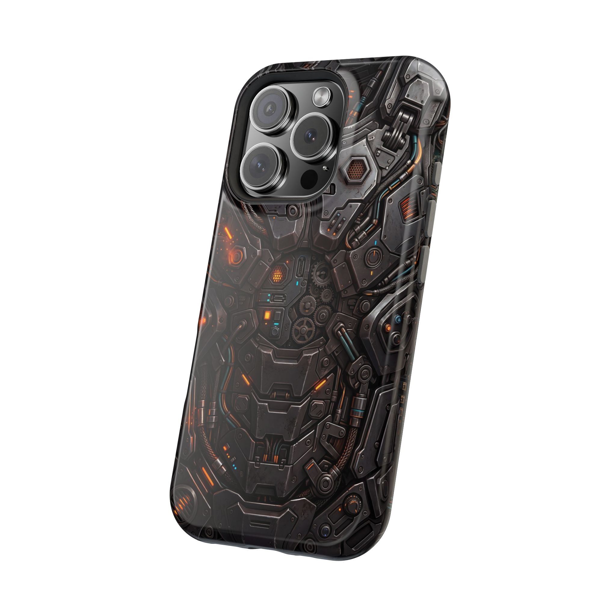 Mech Armor Phone Case — Industrial Circuit Wireless Charging Cover