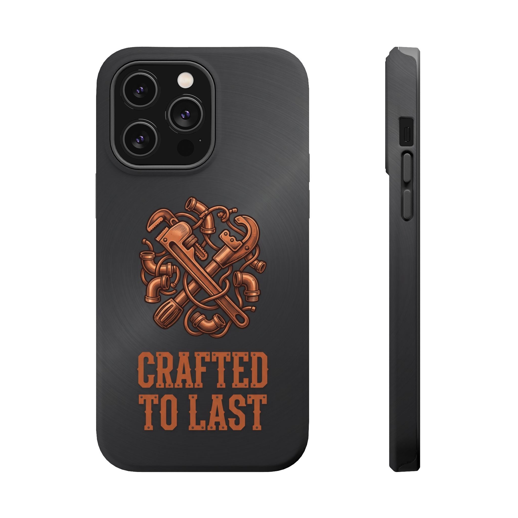 Crafted to Last Phone Case — Crossed Wrenches Wireless Charging Cover