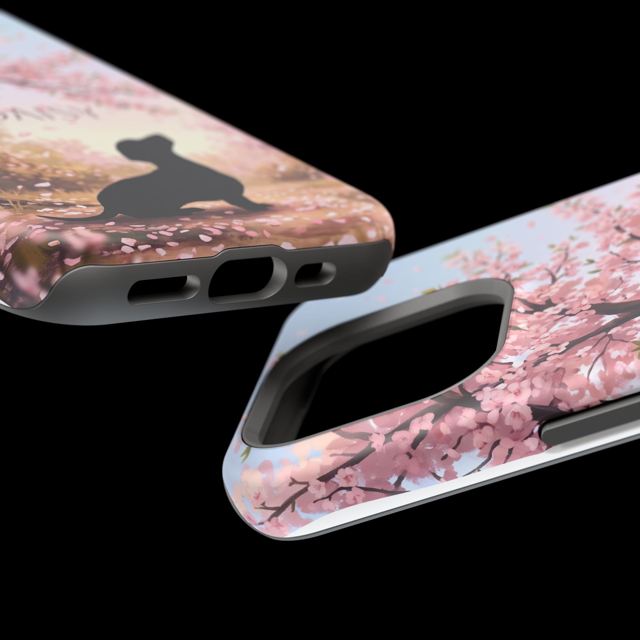 Personalized Dachshund Cherry Blossom Phone Case — Wireless Charging Cover