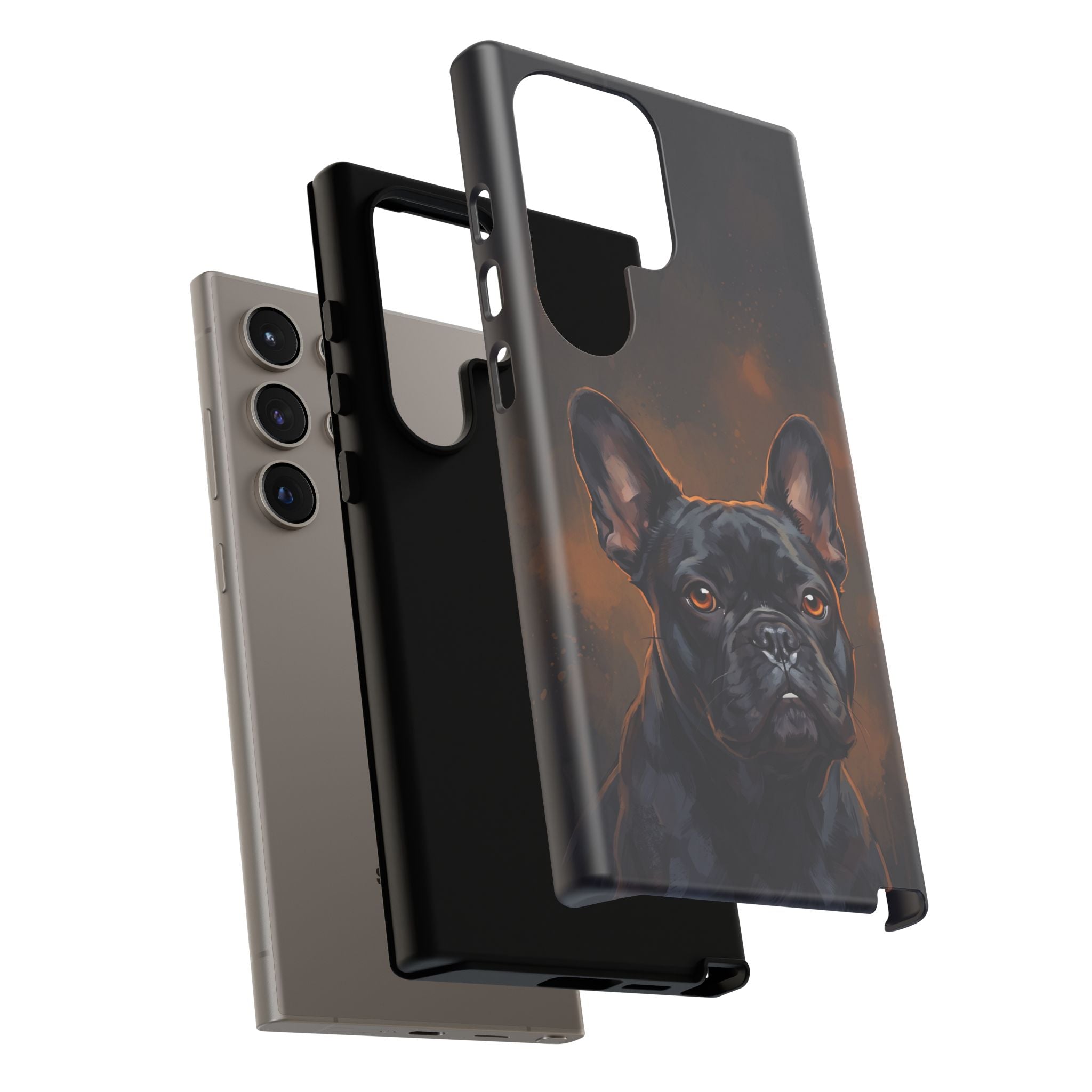 Moody French Bulldog Portrait Phone Case | Dramatic Studio Photography Style | iPhone & Samsung