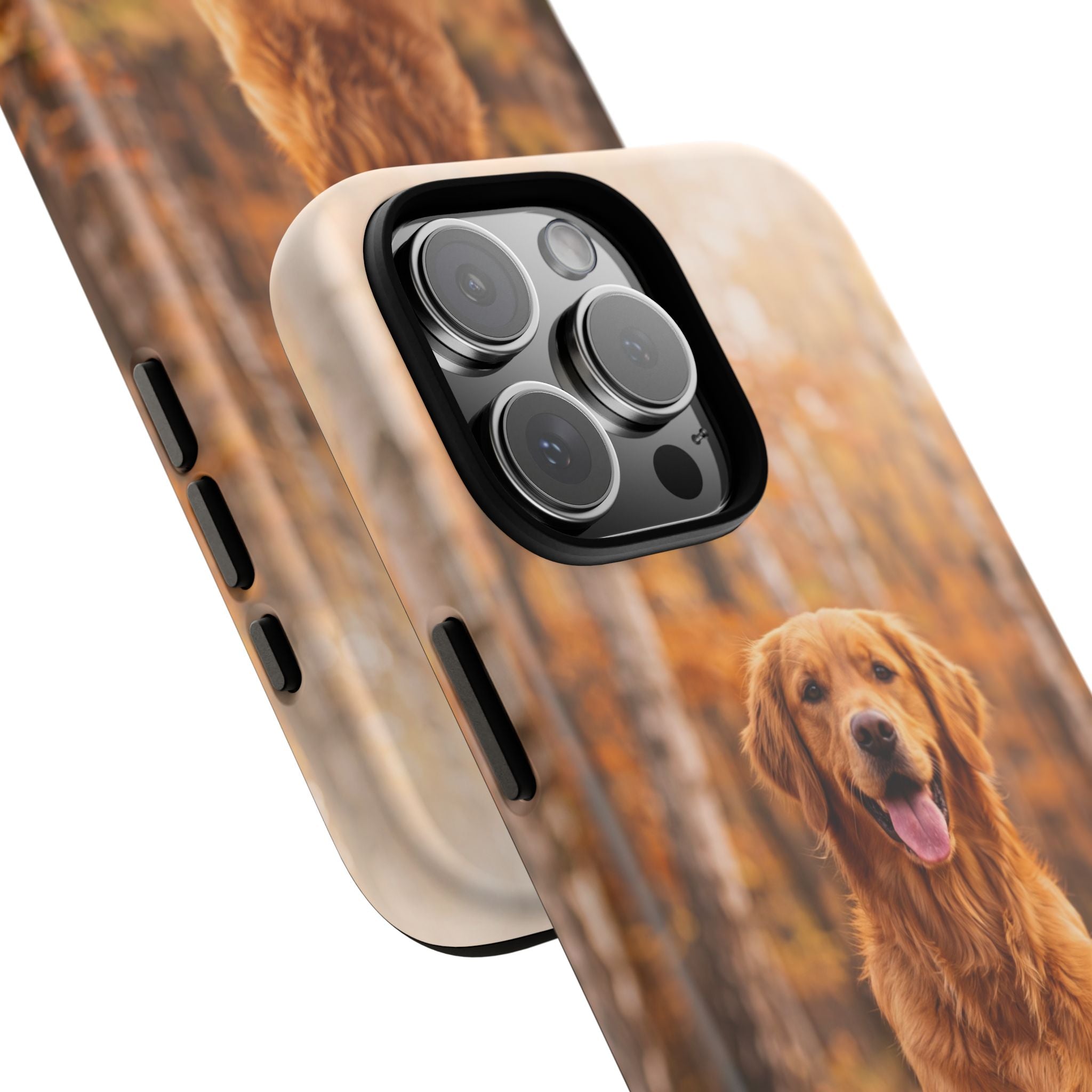 Golden Retriever Autumn Forest Phone Case | Happy Dog in Fall Foliage | Samsung & iPhone