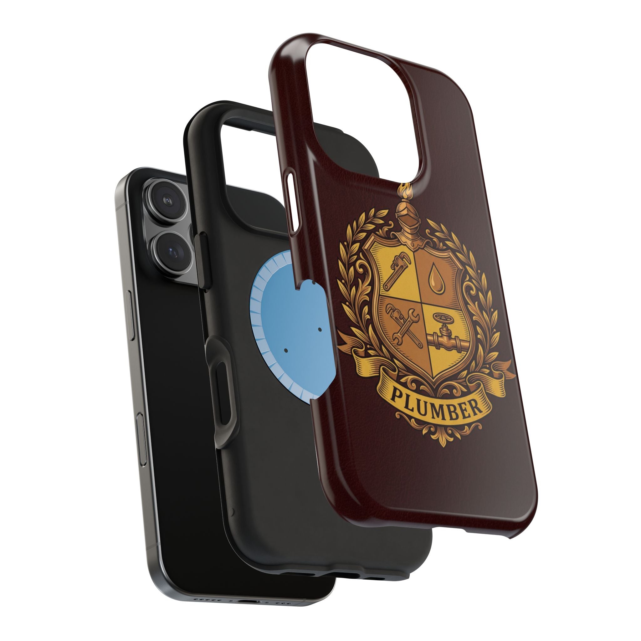 Plumber Crest Phone Case — Heraldic Shield Wireless Charging Cover