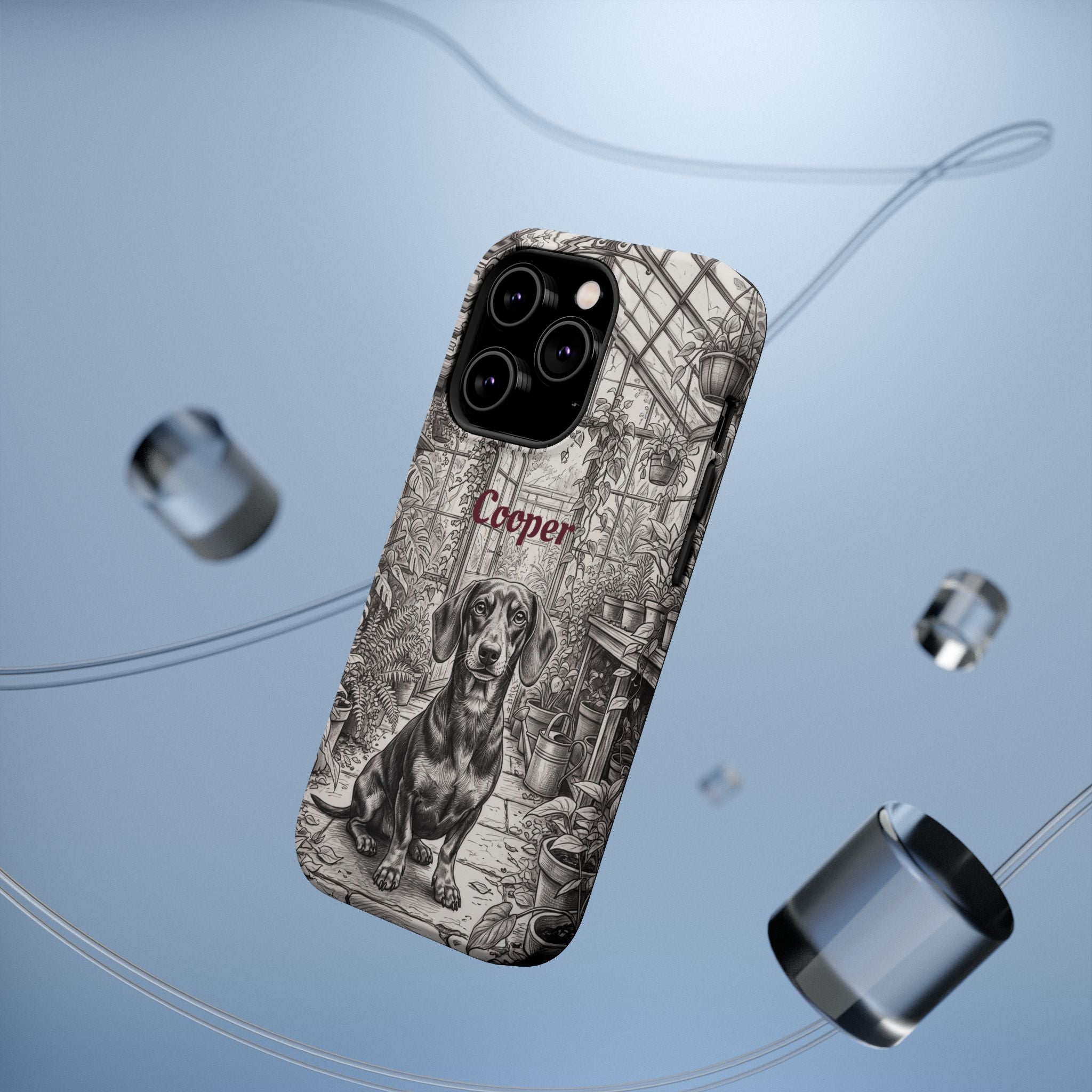 Personalized Dachshund Vintage Greenhouse Phone Case — Wireless Charging Cover