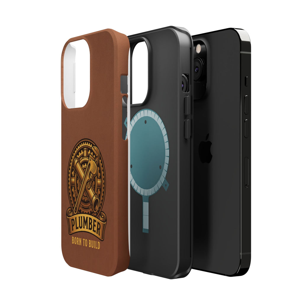 Plumber Born to Build Phone Case — Badge Wireless Charging Cover