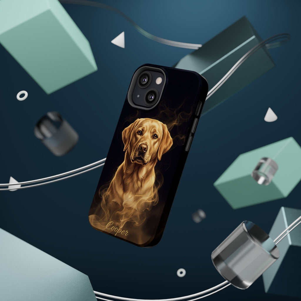 Personalized Gold Smoke Labrador Phone Case — Tough Magnetic Case with Wireless Charging