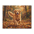 Golden Retriever Autumn Canvas — Stretched Matte Wall Art