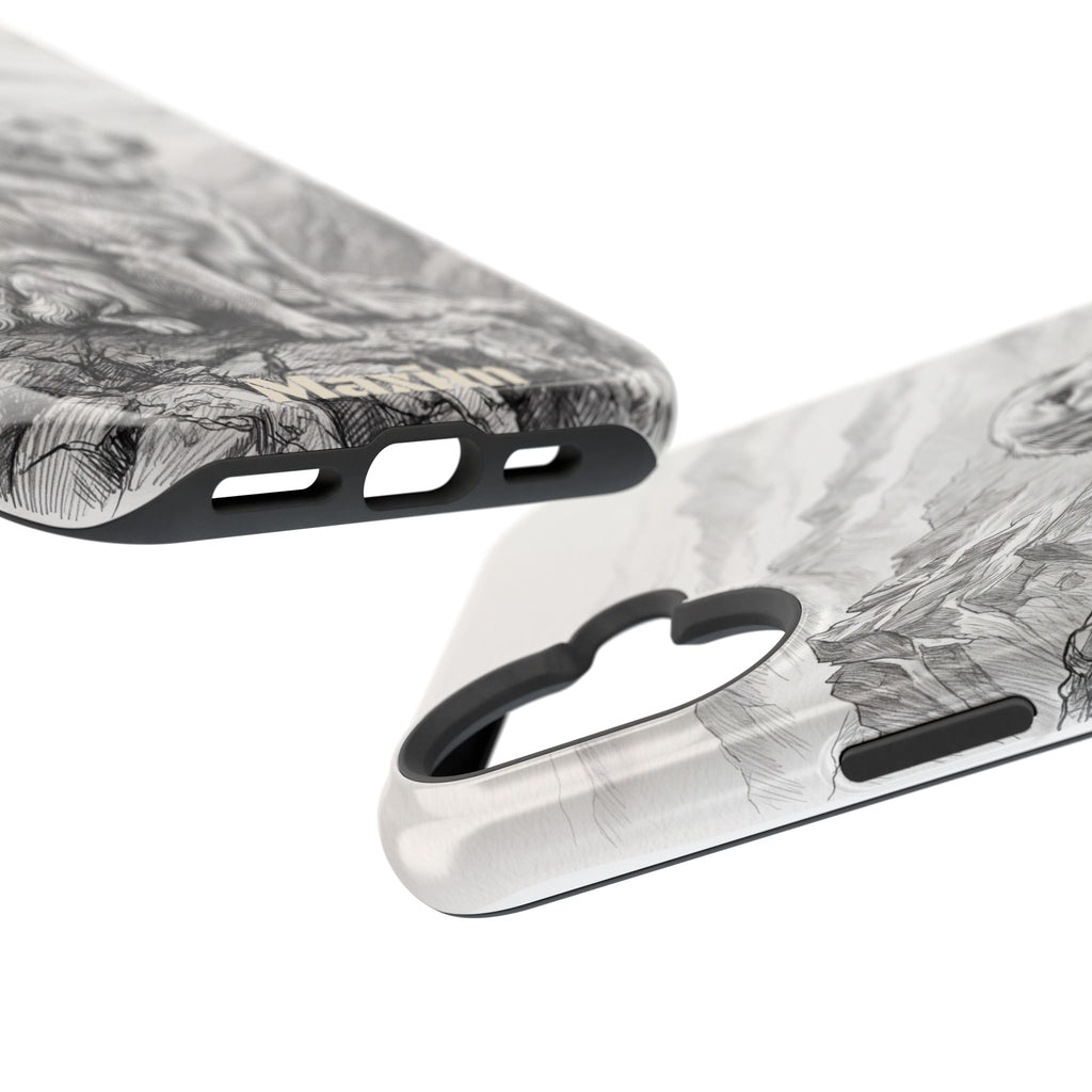 Personalized Golden Retriever Mountain Peak Phone Case — Wireless Charging Cover