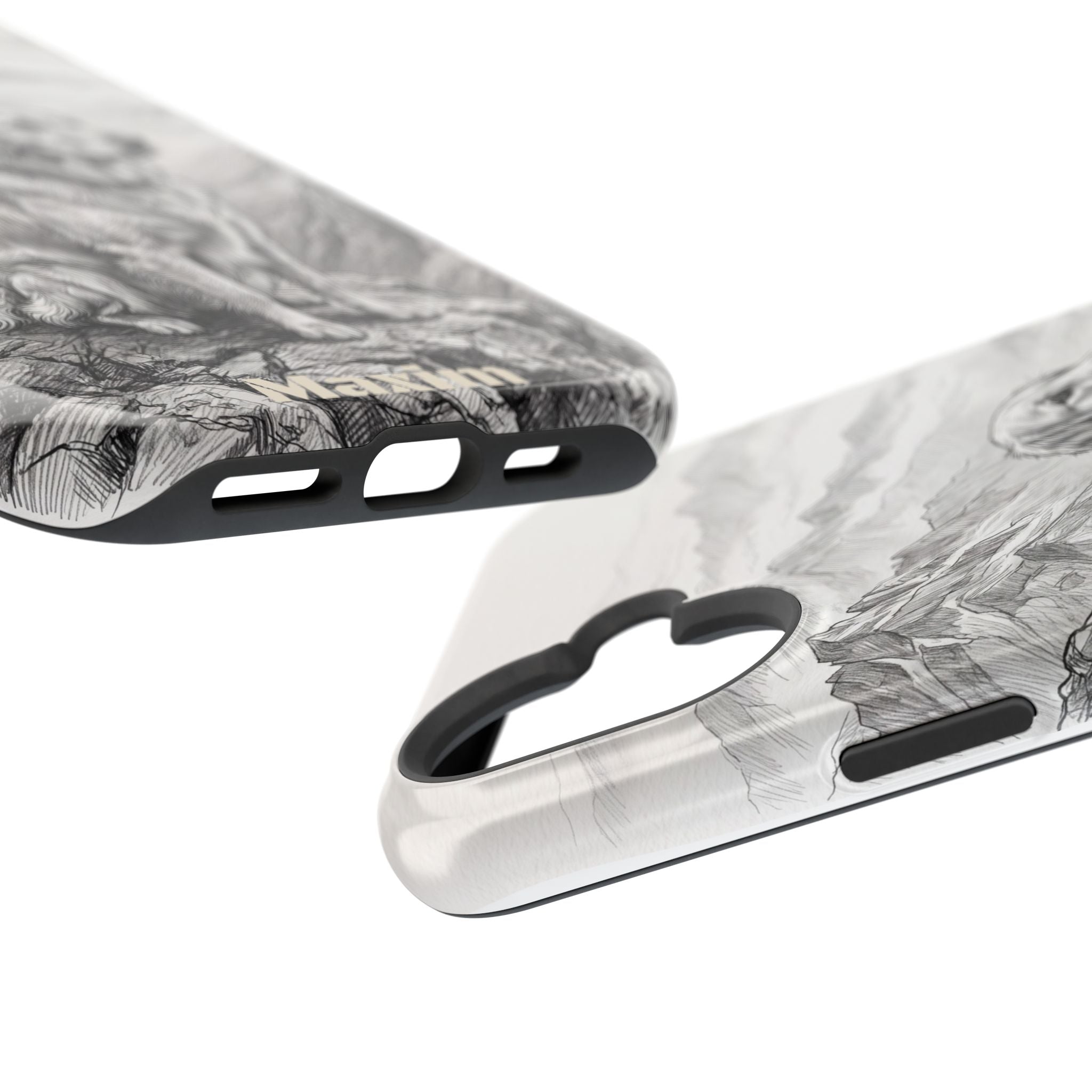 Personalized Golden Retriever Mountain Peak Phone Case — Wireless Charging Cover