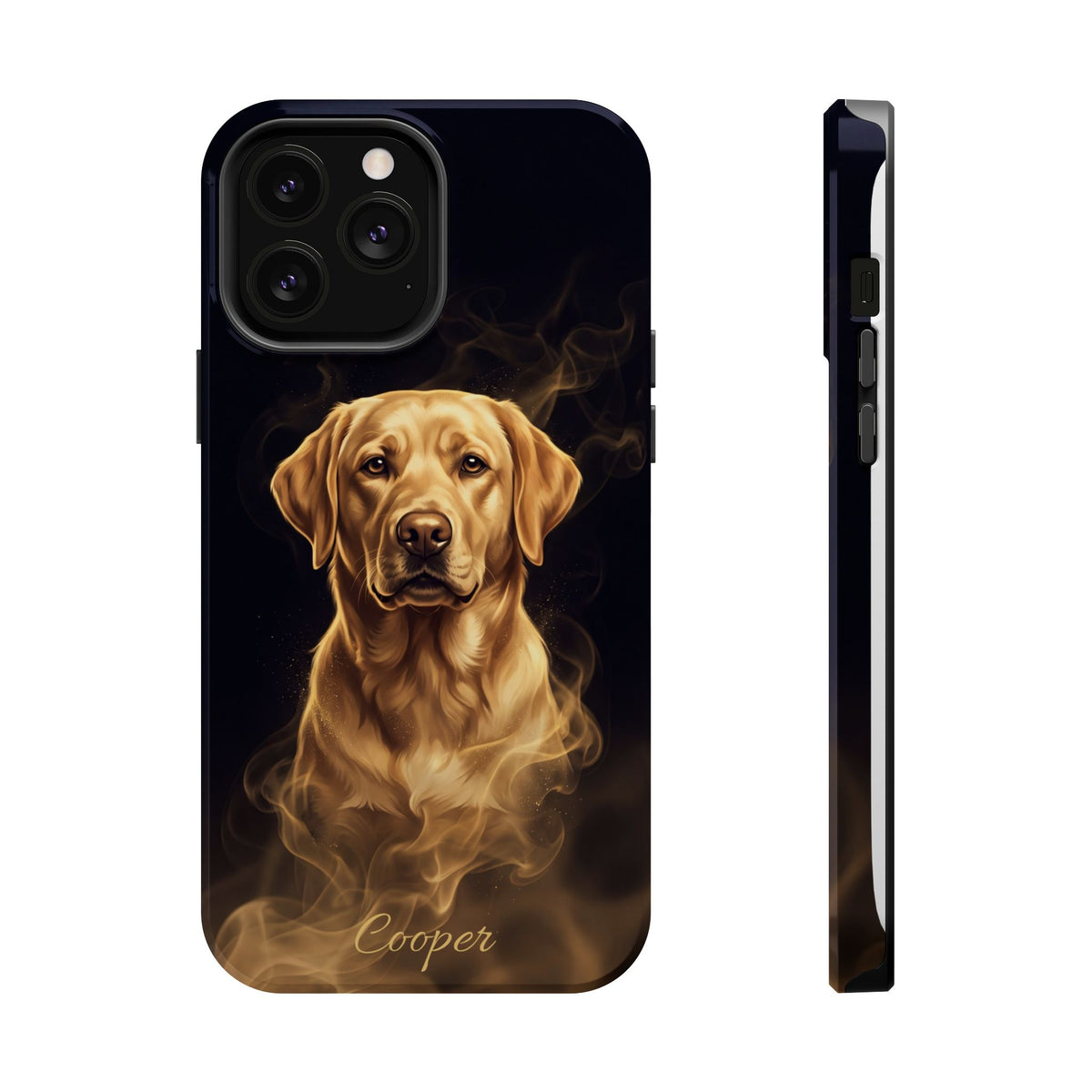Personalized Gold Smoke Labrador Phone Case — Tough Magnetic Case with Wireless Charging