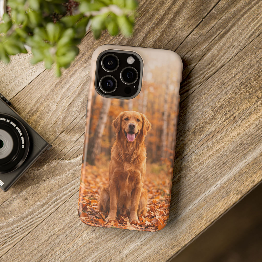 Autumn Golden Retriever Phone Case — Impact-Resistant Wireless Charging Cover