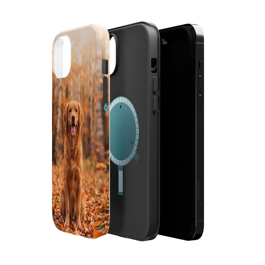 Autumn Golden Retriever Phone Case — Impact-Resistant Wireless Charging Cover