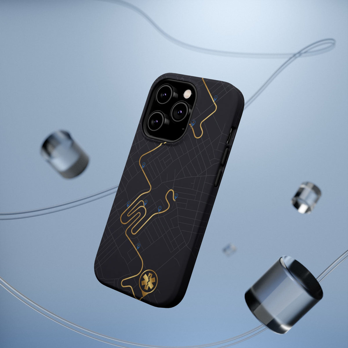 Paramedic/EMT Route Line Phone Case — Magnetic Wireless Charging Cover