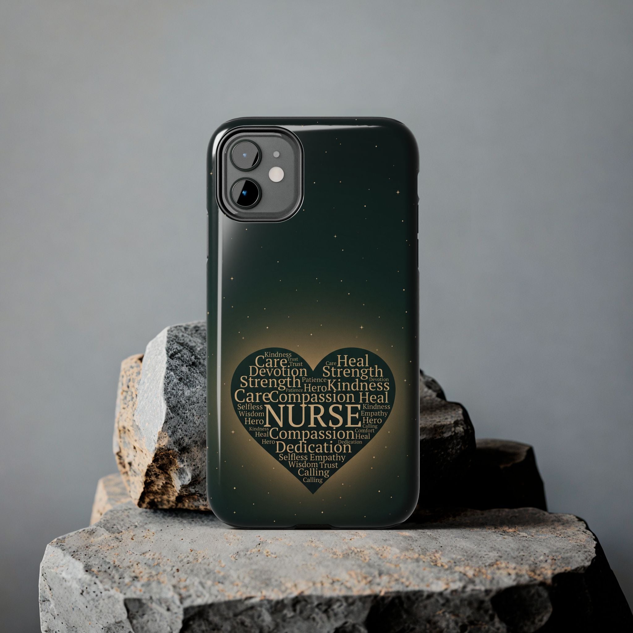 Nurse Heart Tough Phone Case — Inspirational Word Cloud Tribute - iphone and Samsung Galaxy series