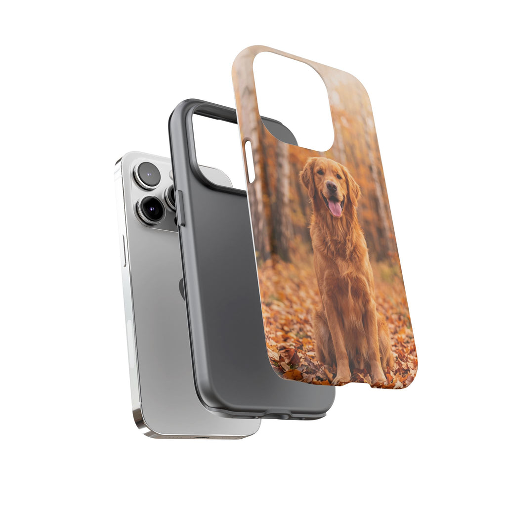 Golden Retriever Autumn Forest Phone Case | Happy Dog in Fall Foliage | Samsung & iPhone