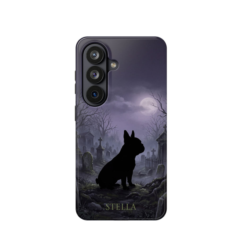 Personalized French Bulldog Moonlit Graveyard Phone Case — Wireless Charging Cover