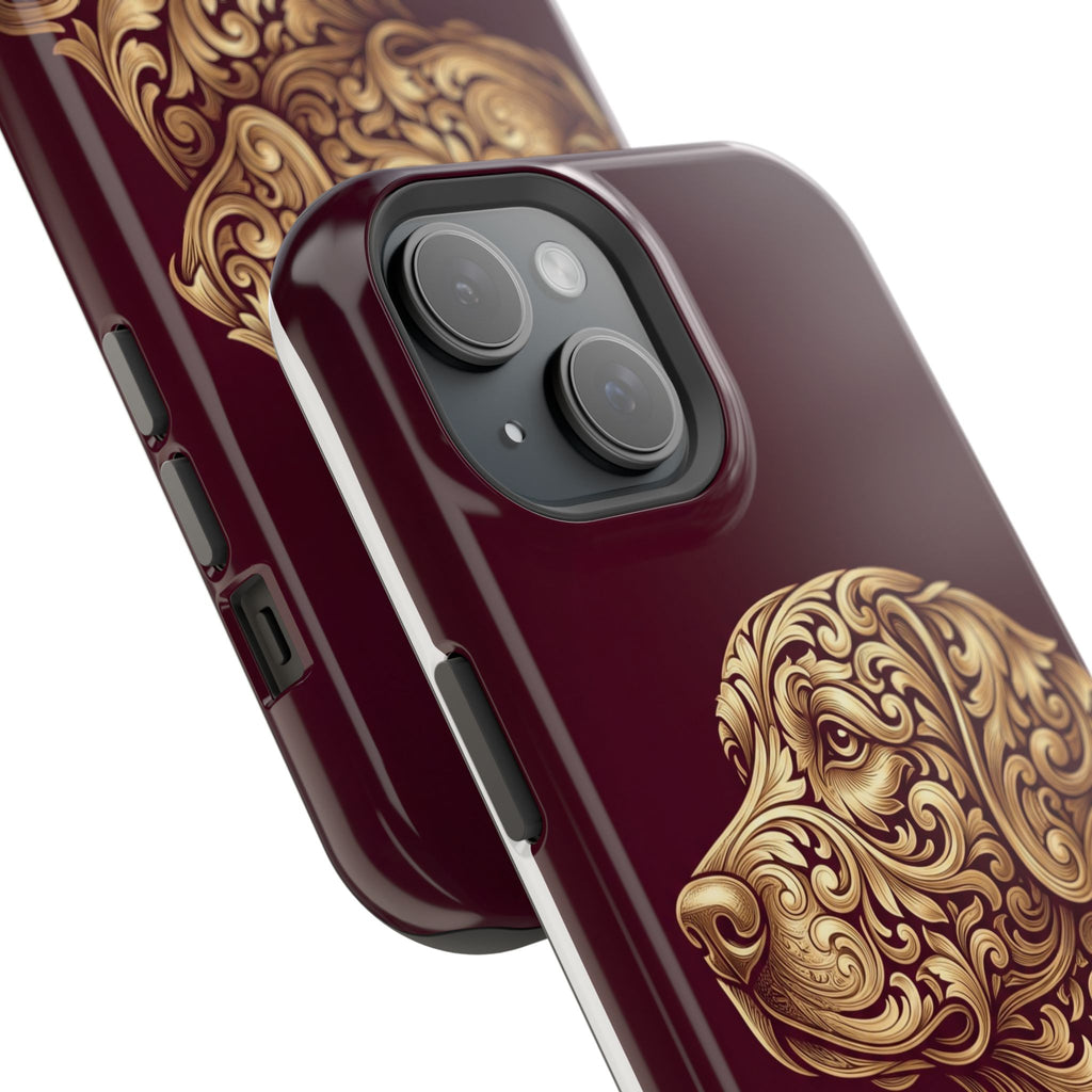 Personalized Gold Filigree Labrador Phone Case — Tough Magnetic Case with Wireless Charging