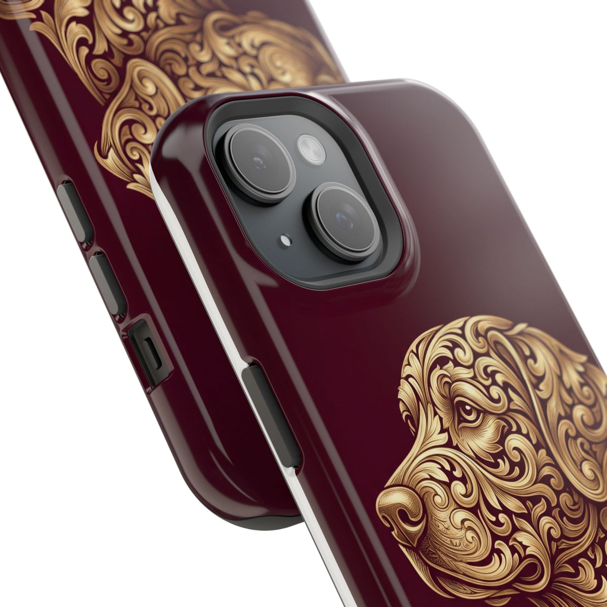Personalized Gold Filigree Labrador Phone Case — Tough Magnetic Case with Wireless Charging