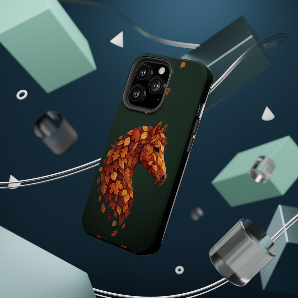 Autumn Leaves Horse Phone Case — Tough Magnetic Case with Wireless Charging