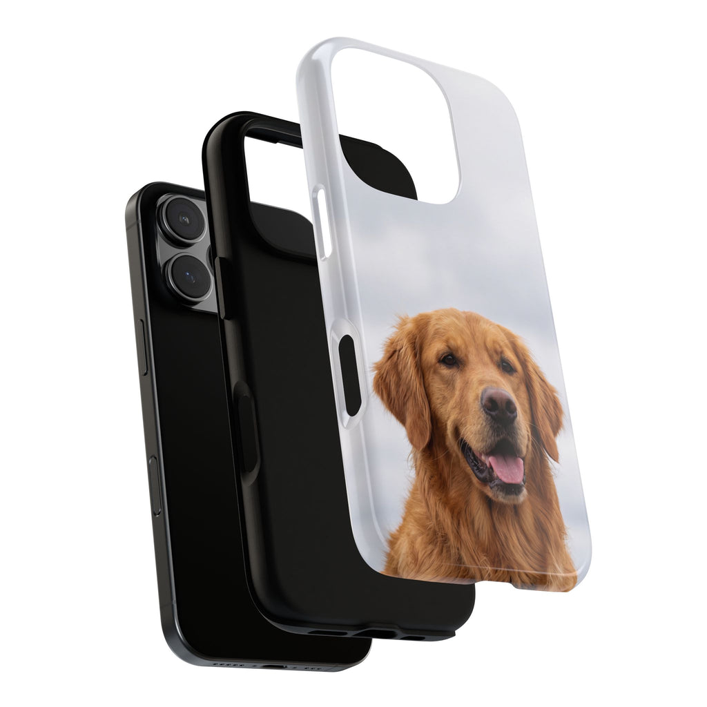 Golden Retriever Portrait Phone Case | Happy Dog Photo on Soft Sky Background | Samsung & iPhone