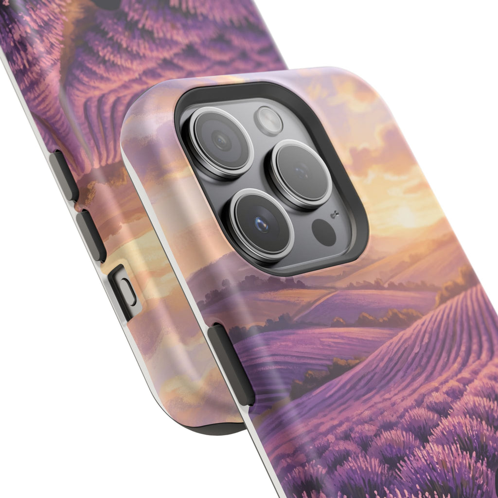 Personalized Dachshund Lavender Field Phone Case — Wireless Charging Cover