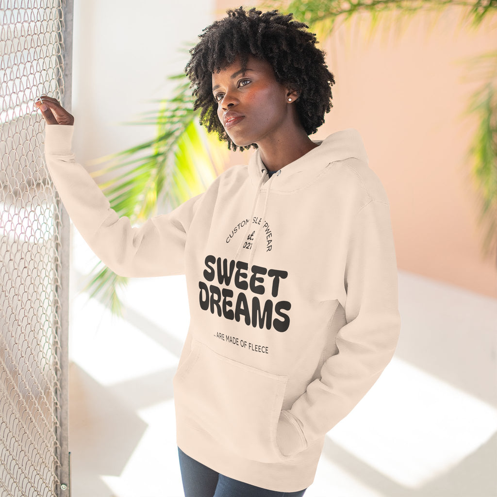 Sweet Dreams Hoodie — Cozy Fleece Pullover with Retro Script