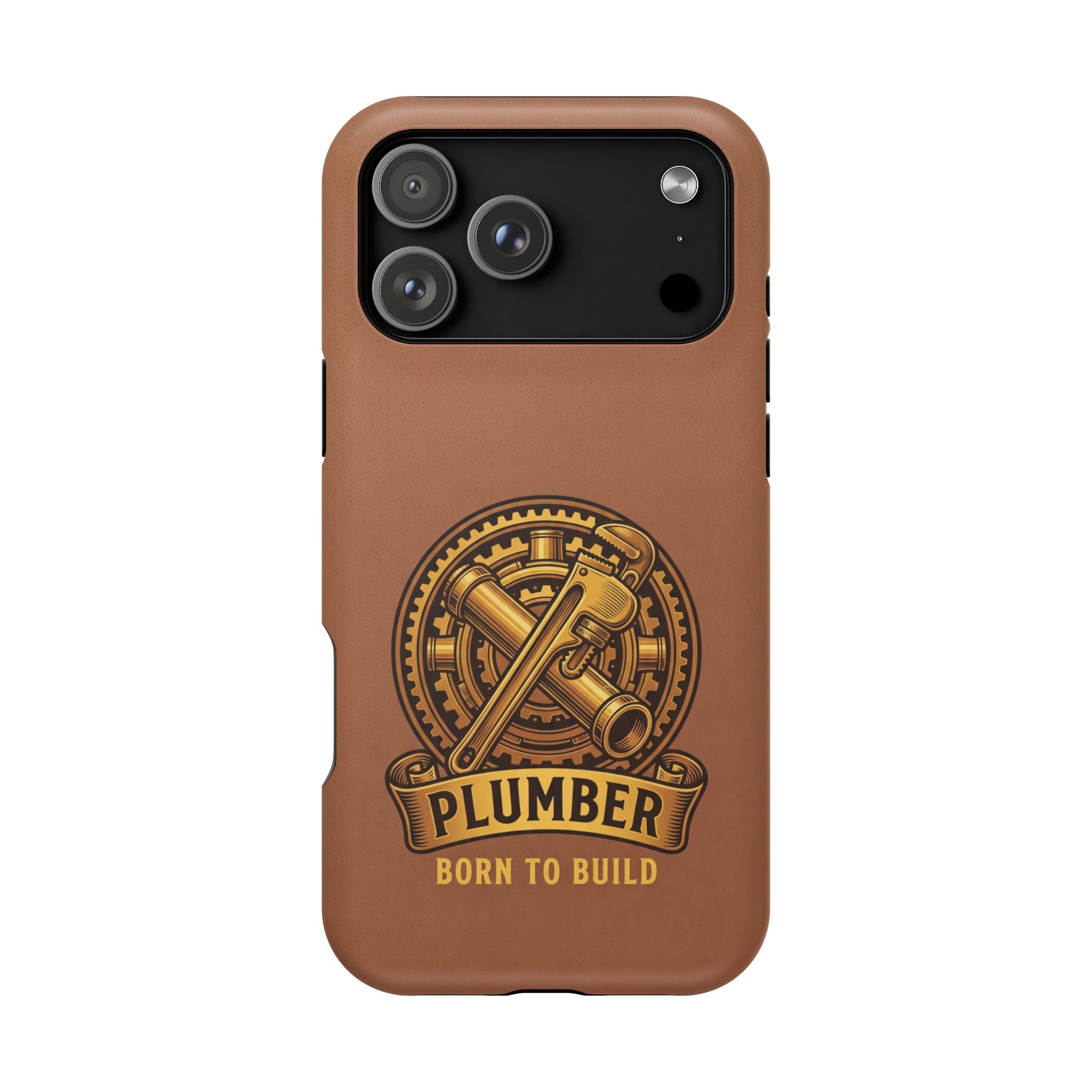 Plumber Born to Build Phone Case — Badge Wireless Charging Cover