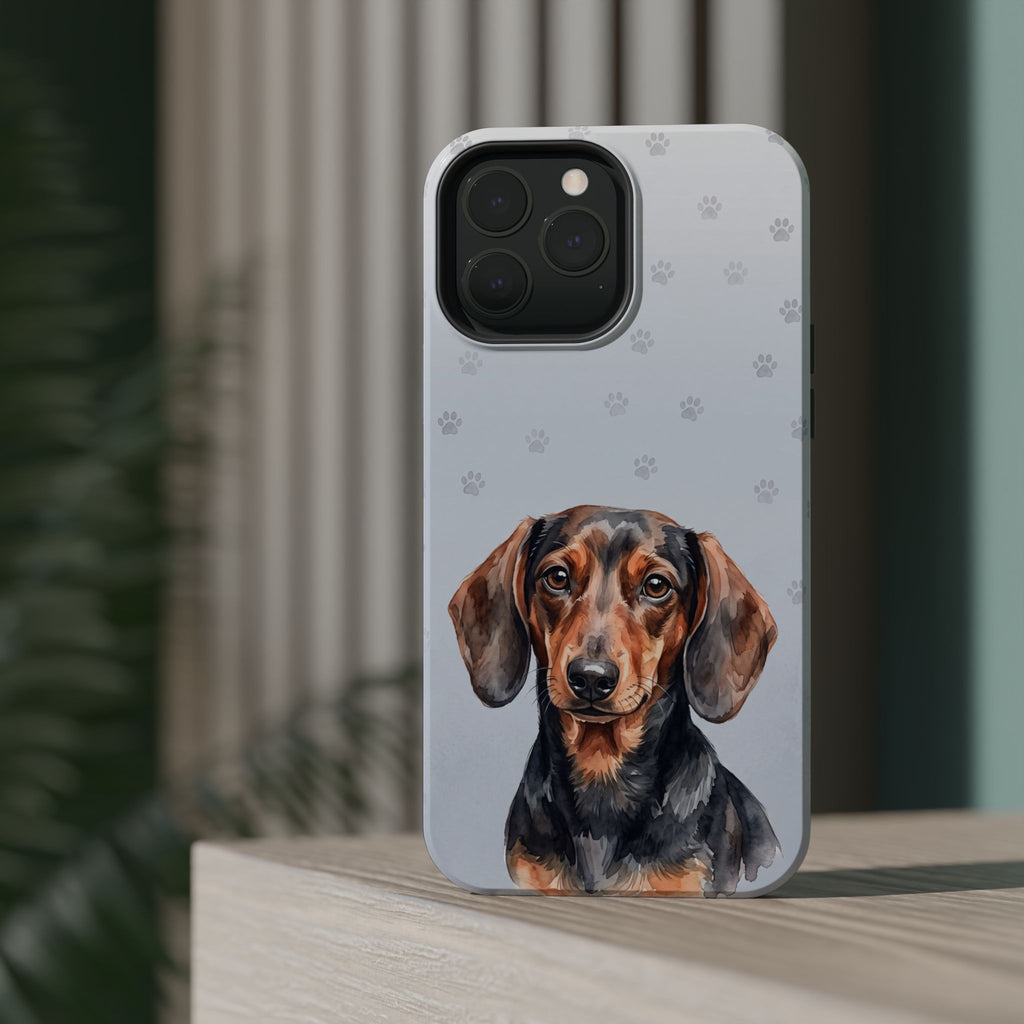Dachshund Watercolor Portrait Phone Case | Elegant Sausage Dog Art Print | iPhone & Samsung