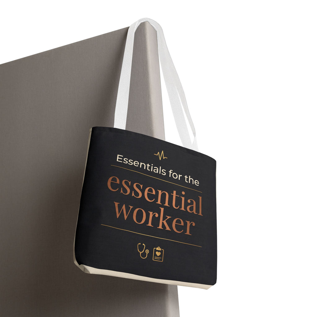 Essentials for the Essential Worker Tote | Healthcare Worker Gift Tote Bag | Nurse Doctor Appreciation Gift | Premium Polyester Carry-All