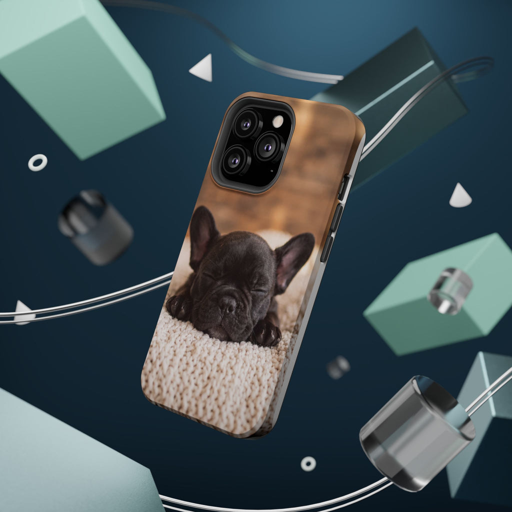 Sleepy French Bulldog Phone Case — Impact-Resistant Wireless Charging Cover
