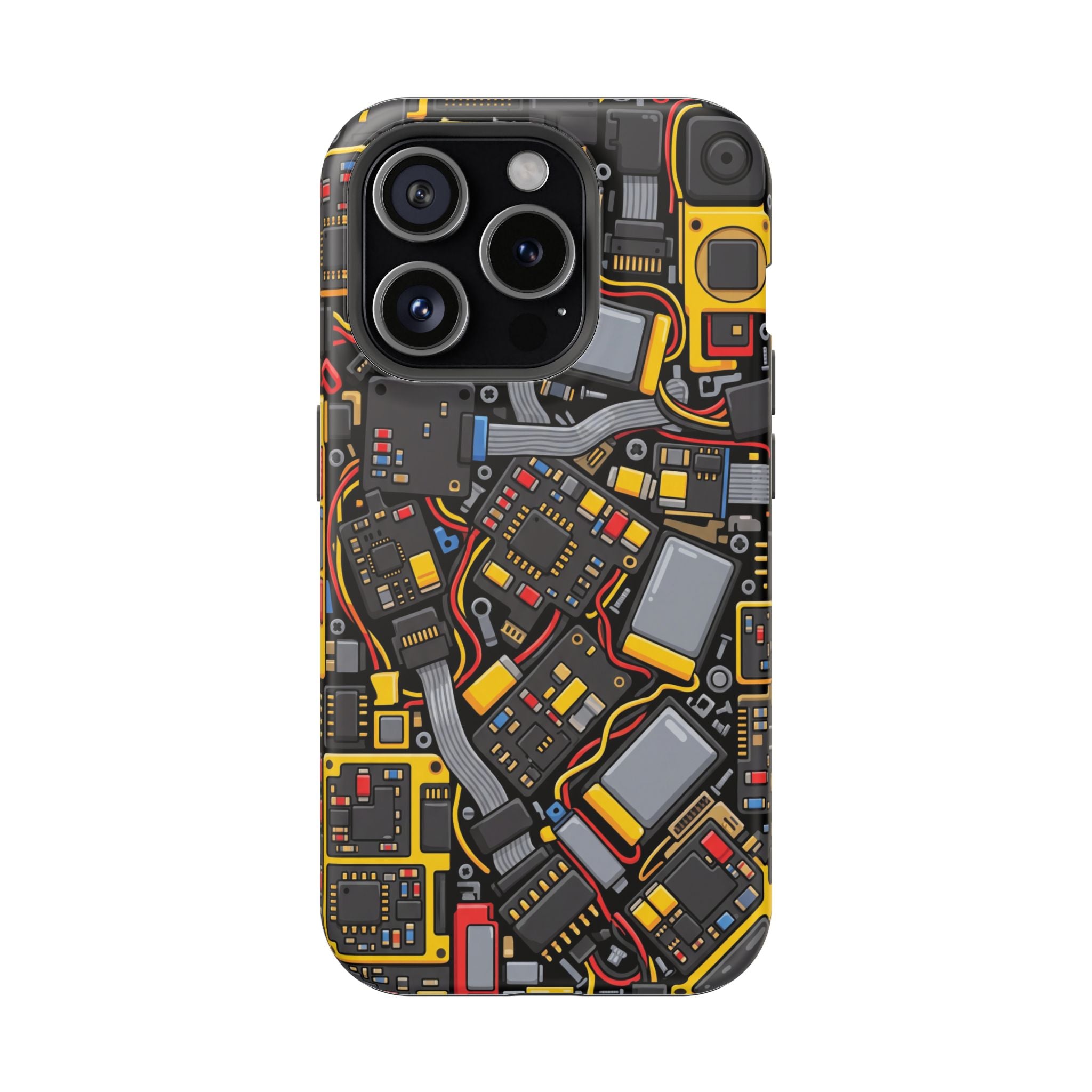 Voltage Board Phone Case — Yellow Circuit Wireless Charging Cover
