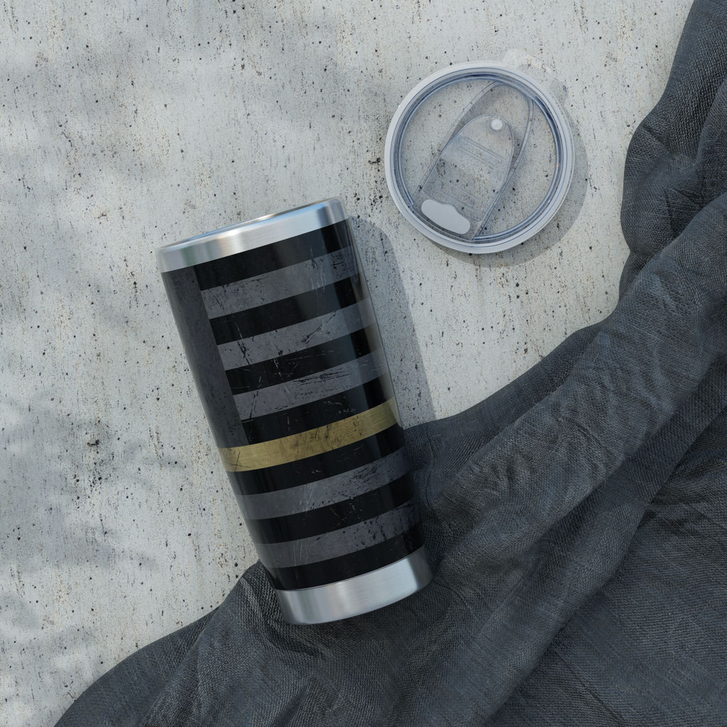 Paramedic/EMT 20oz Tumbler – Thin Gold Line Flag Design