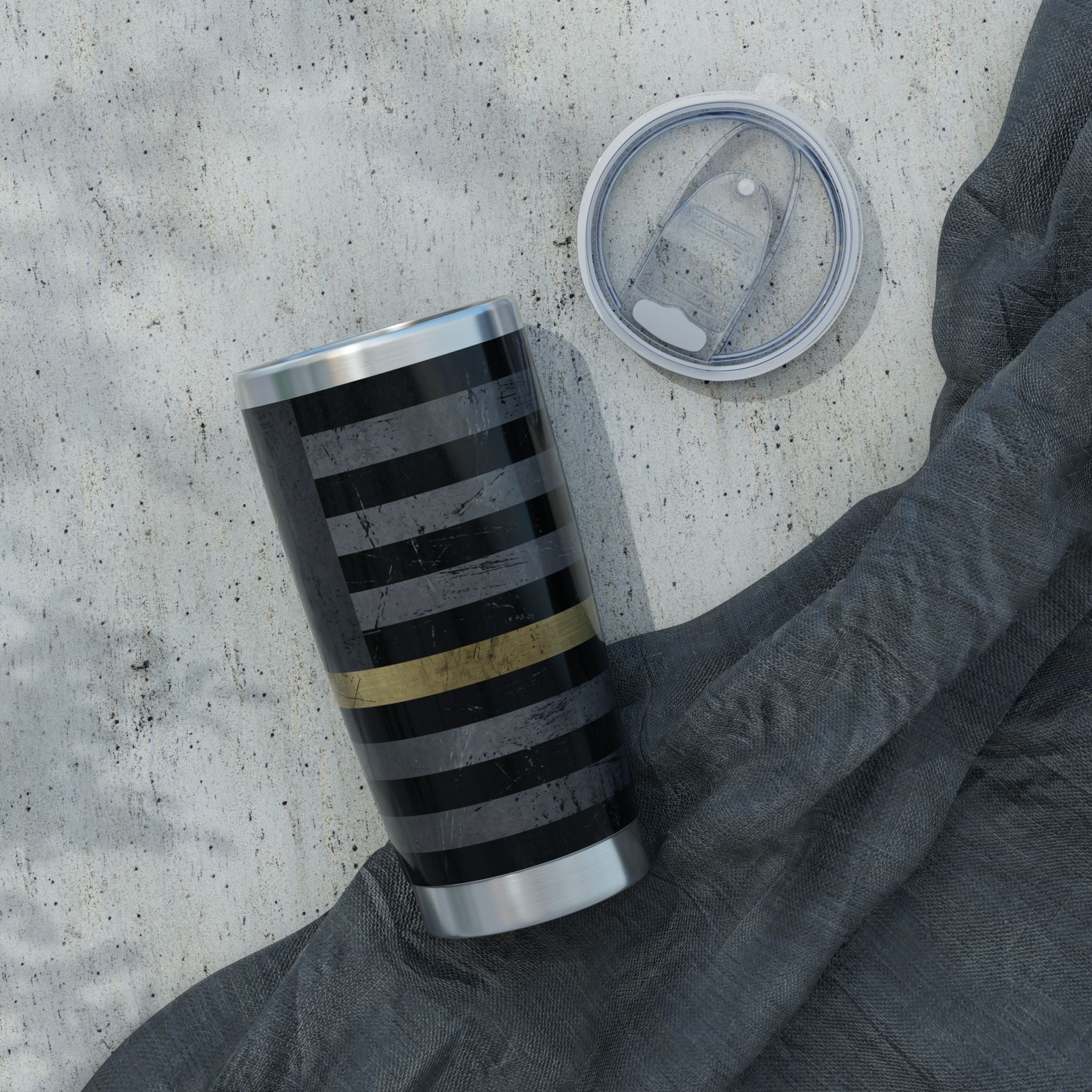 Paramedic/EMT 20oz Tumbler – Thin Gold Line Flag Design
