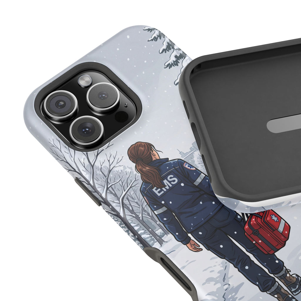 Paramedic/EMT Winter Phone Case — Magnetic Wireless Charging Cover