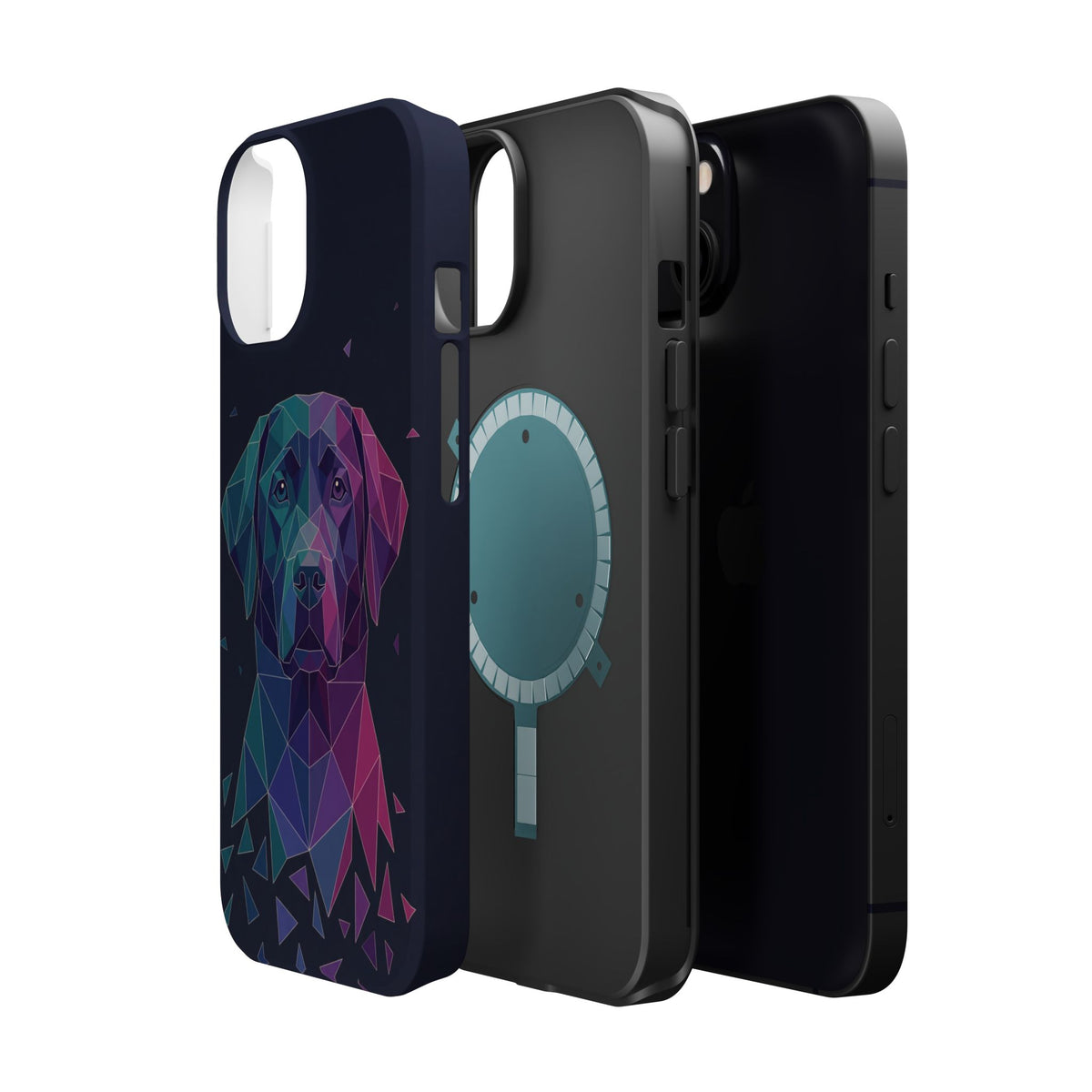 Geometric Labrador Phone Case — Tough Magnetic Case with Wireless Charging