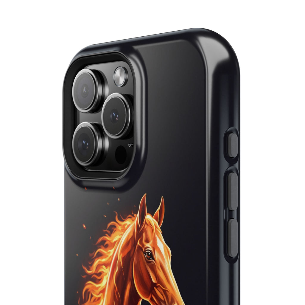 Personalized Fire & Ember Horse Phone Case — Tough Magnetic Case with Wireless Charging