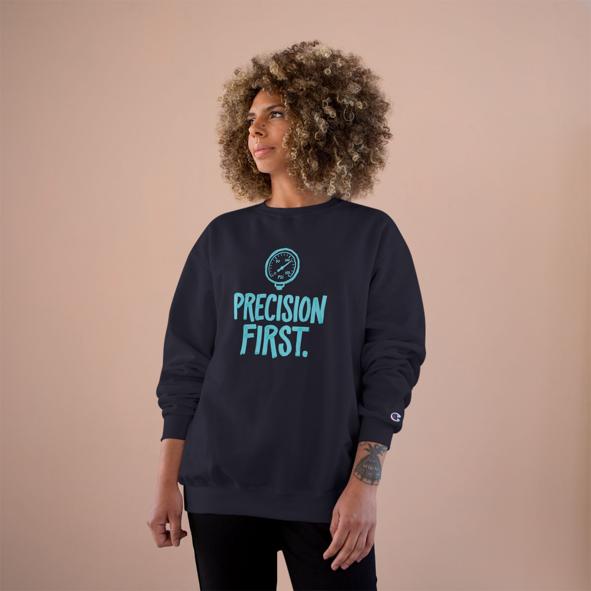 Precision First Plumber Sweatshirt | Funny Plumber Gift Crewneck