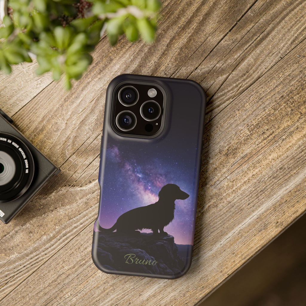 Personalized Dachshund Starry Night Phone Case — Wireless Charging Cover