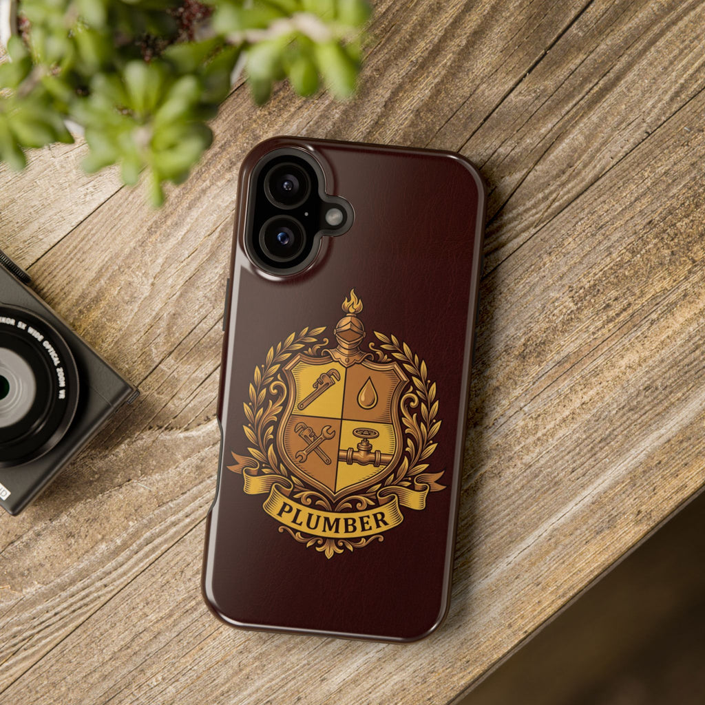 Plumber Crest Phone Case — Heraldic Shield Wireless Charging Cover