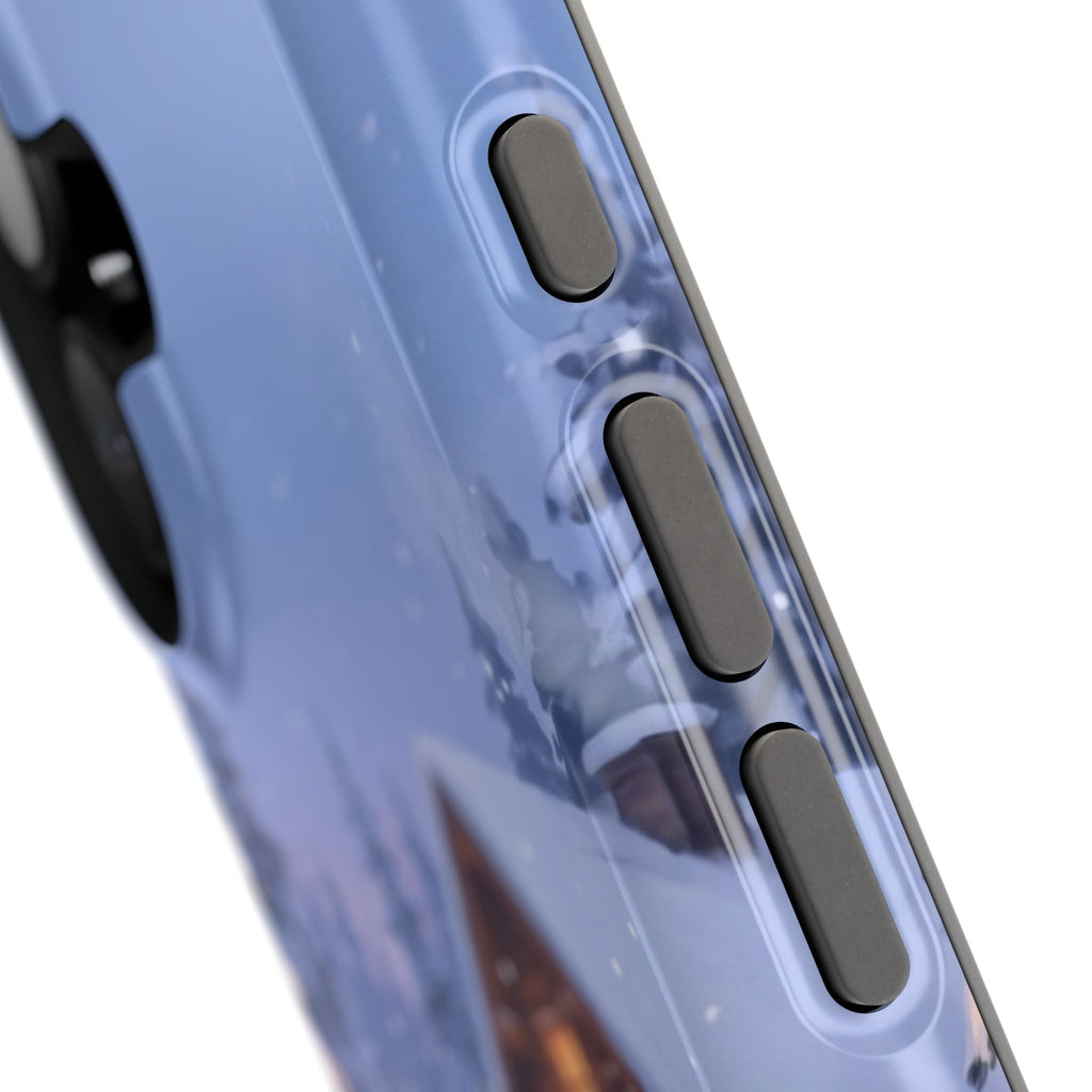 Personalized Dachshund Winter Cabin Phone Case — Wireless Charging Cover