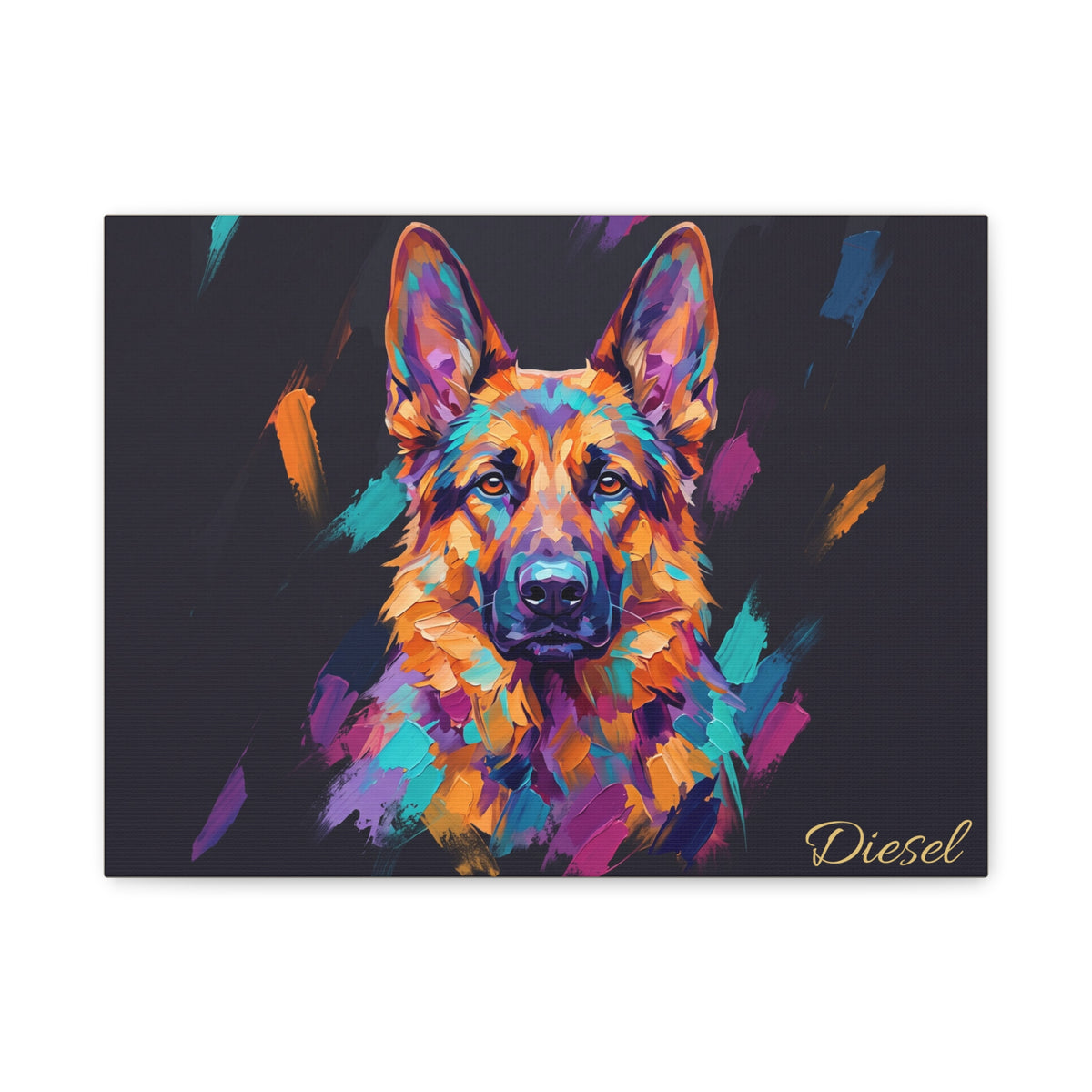 German Shepherd Personalized Canvas | Bold Brushstroke Wall Art