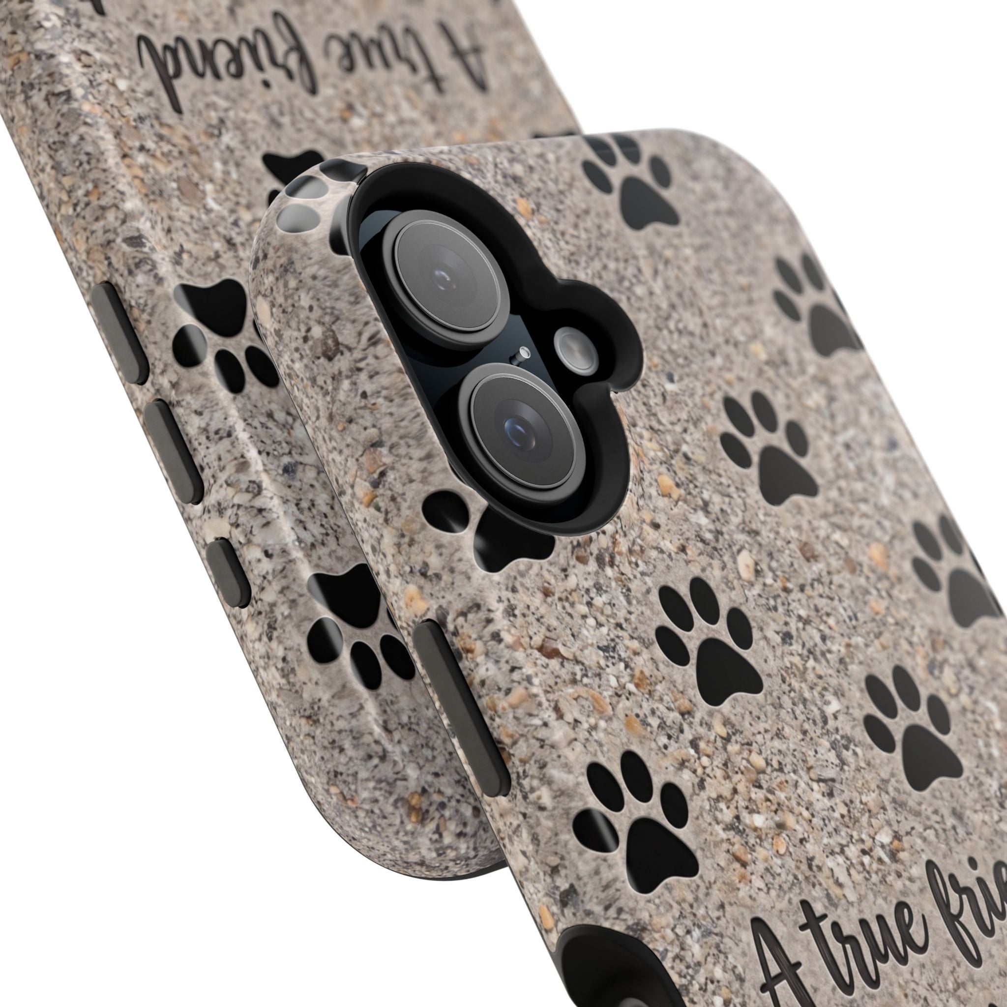 A True Friend Leaves Paw Prints Phone Case — Impact-Resistant Wireless Charging Cover