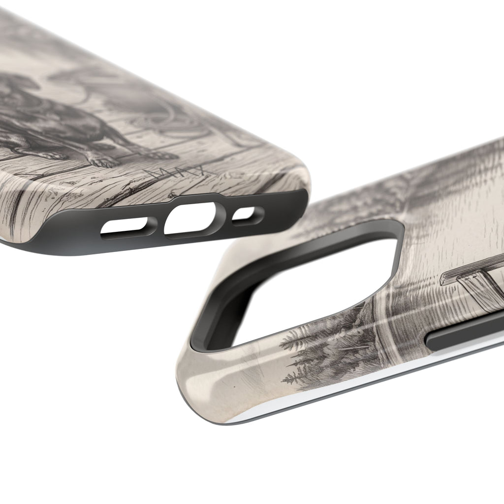 Personalized Dachshund Sunset Beach Phone Case — Wireless Charging Cover