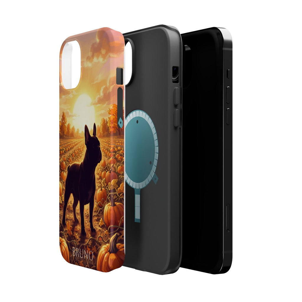 Personalized French Bulldog Pumpkin Patch Phone Case — Wireless Charging Cover