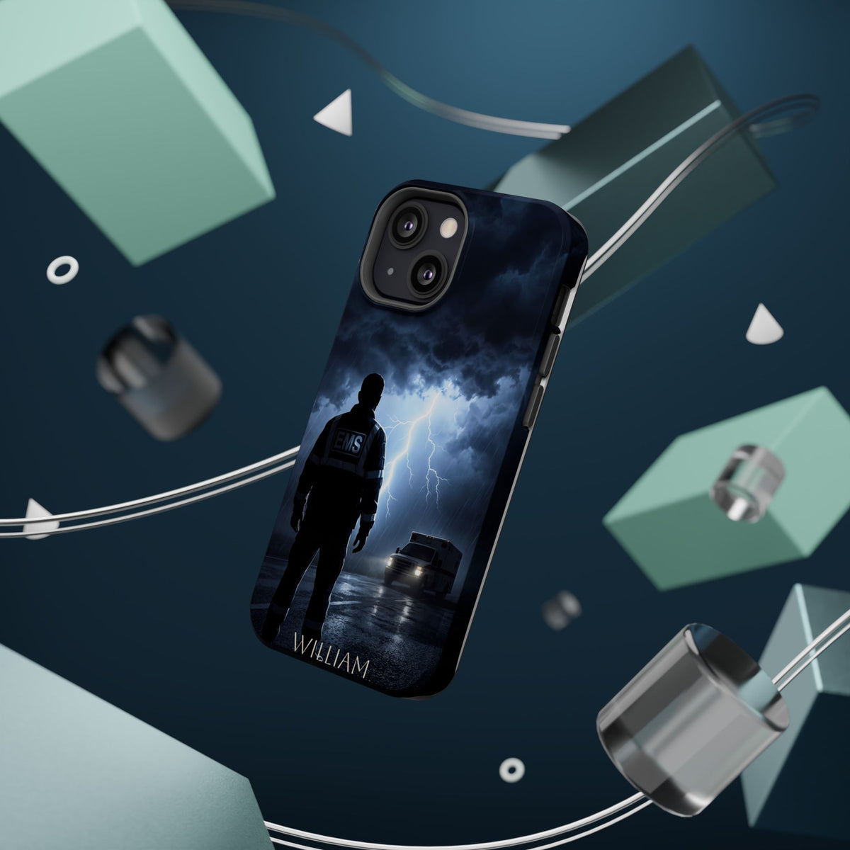 Personalized Lightning Storm EMS Phone Case — Wireless Charging Cover
