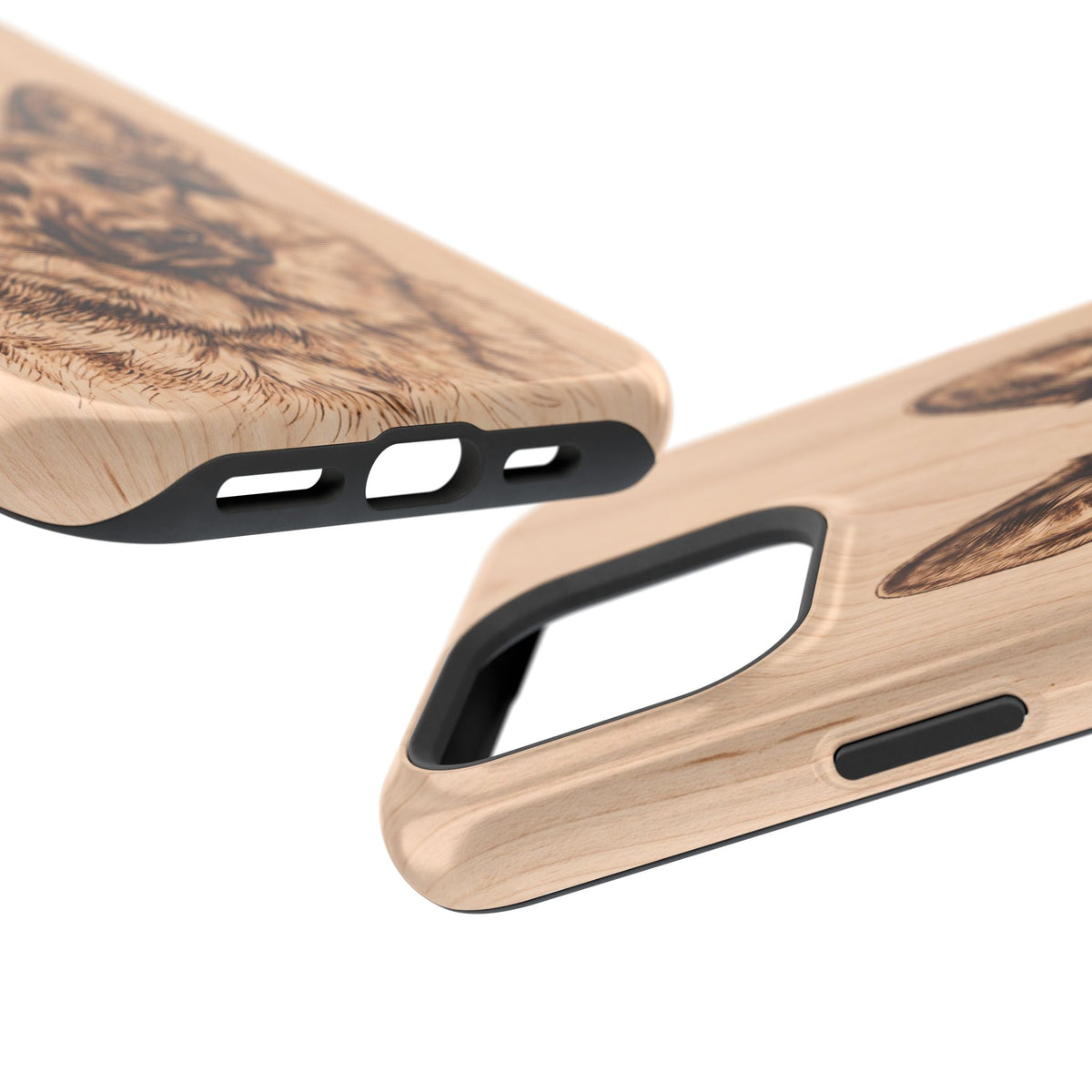 German Shepherd Phone Case | Pyrography Art — Tough Magnetic Case with Wireless Charging