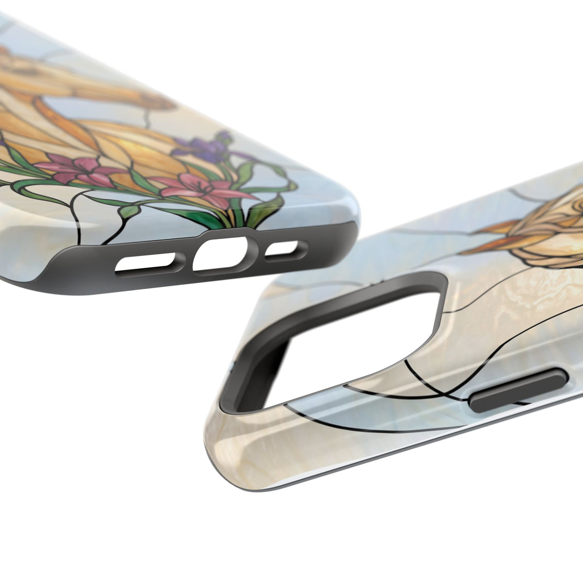 Floral Stained Glass Horse Phone Case — Tough Magnetic Case with Wireless Charging