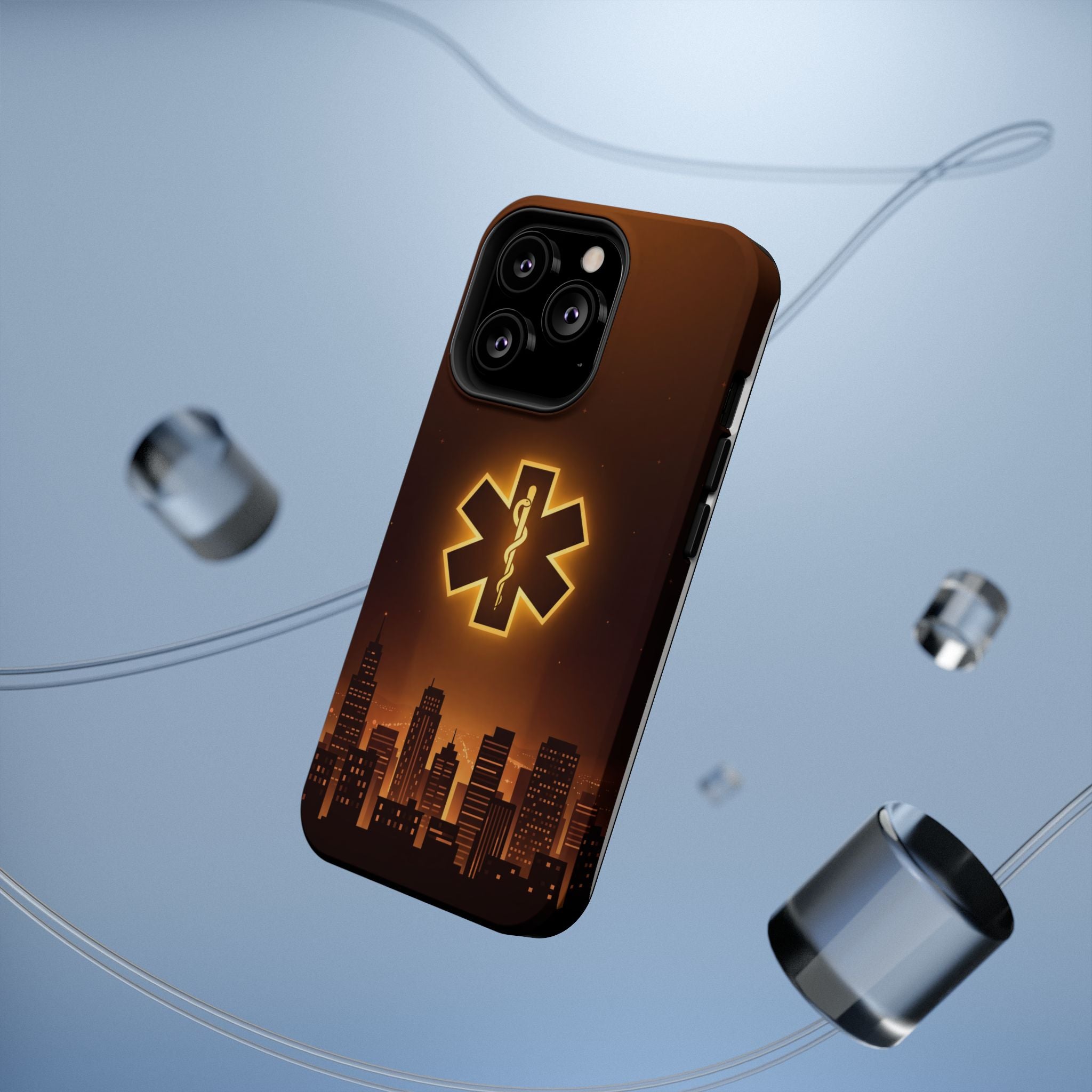 Paramedic/EMT Skyline Phone Case — Magnetic Wireless Charging Cover