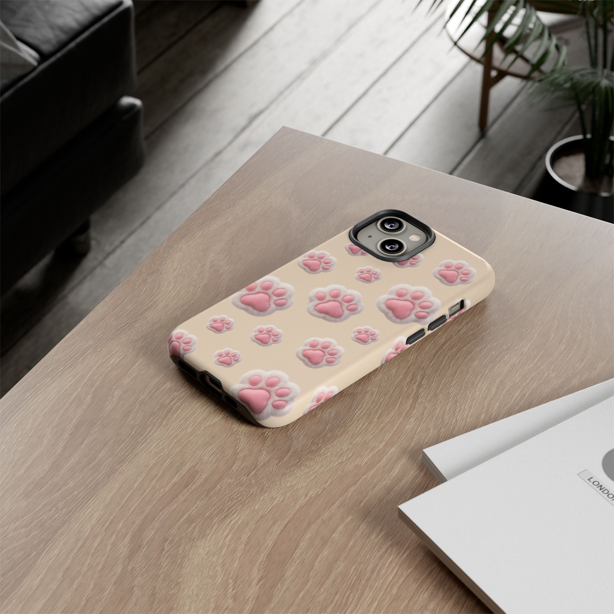 Golden Retriever Paw Print Phone Case | Cute Pink Paw Pattern for Dog Lovers | iPhone & Samsung