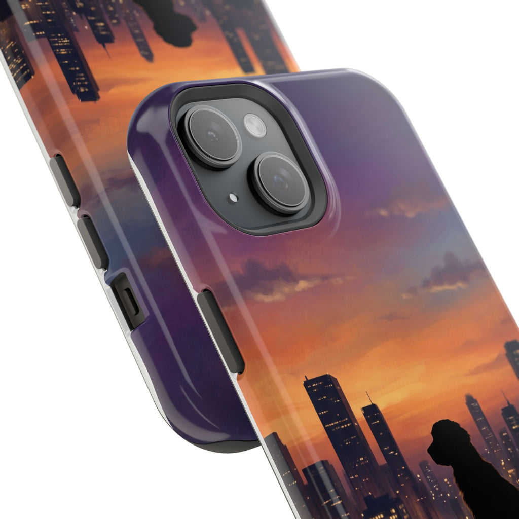Personalized Golden Retriever City Skyline Phone Case — Wireless Charging Cover