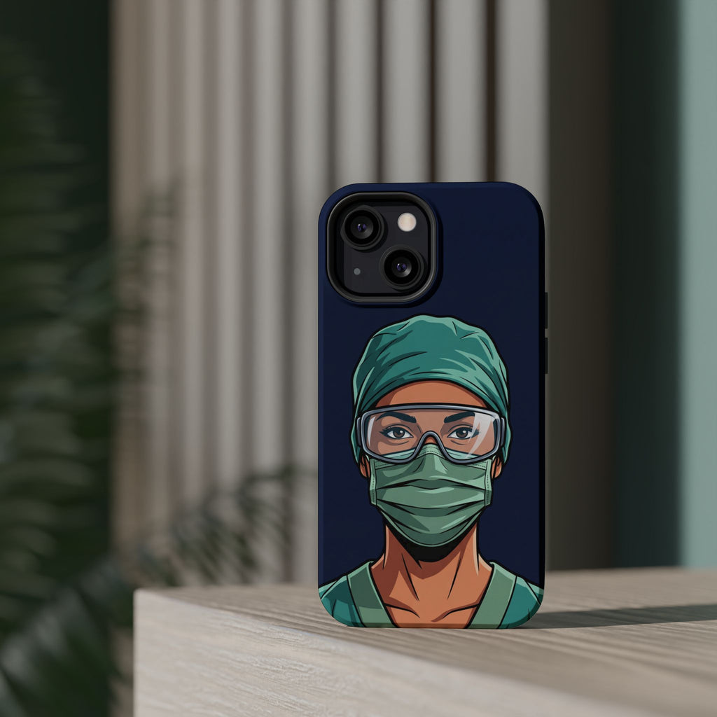 Bold Nurse Portrait Phone Case — Magnetic Wireless Charging Cover